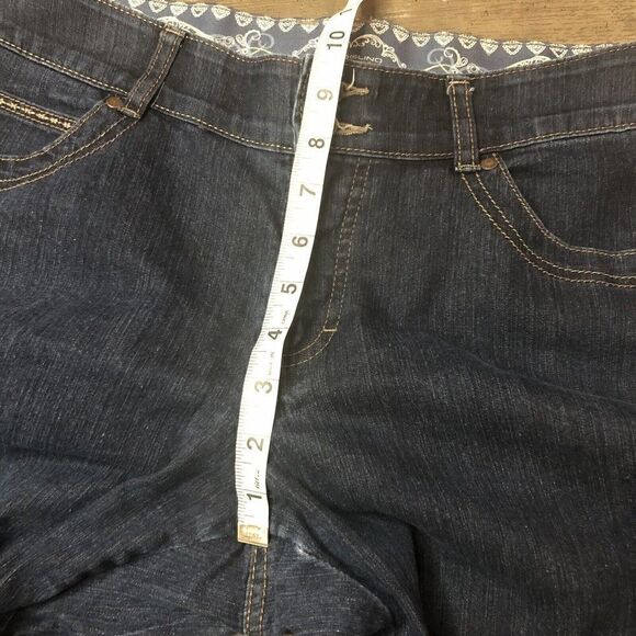 BANDOLINO BOHEME CAPRI JEANS WOMEN'S SIZE 8 STRETCH CUFFED HEM DARK WASH - Picture 7 of 11